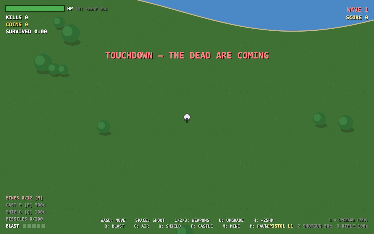 Touchdown moment: the jungle and river as the horde approaches
